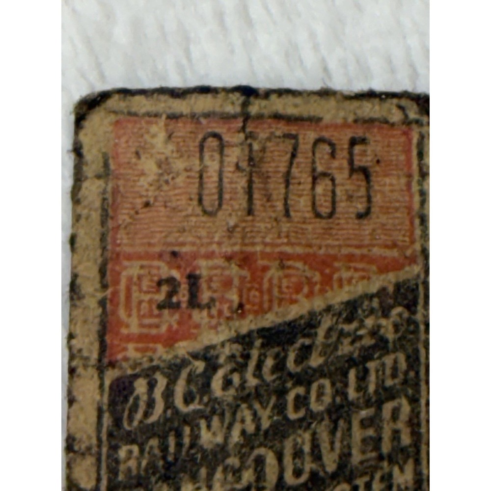 ORIG 1920 BCE Vancouver Canada British Columbia Railway Ticket Tram Pass - Picture 6 of 9